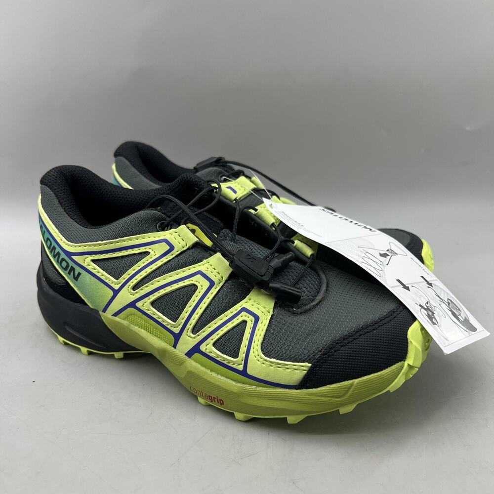 Salomon Speedcross J Trail Running Shoes Youth Size 1 Green Comfort Sneakers NEW